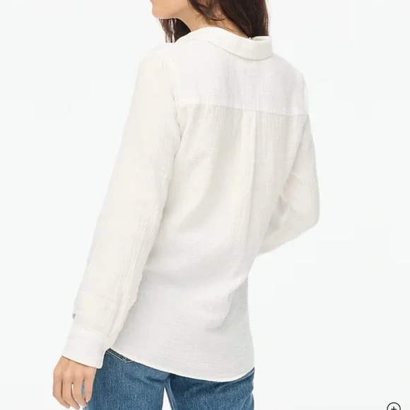 NWT J Crew Factory Gauze Button-Up
White Gauze Shirt 100% Cotton Various Sizes - Picture 3 of 16
